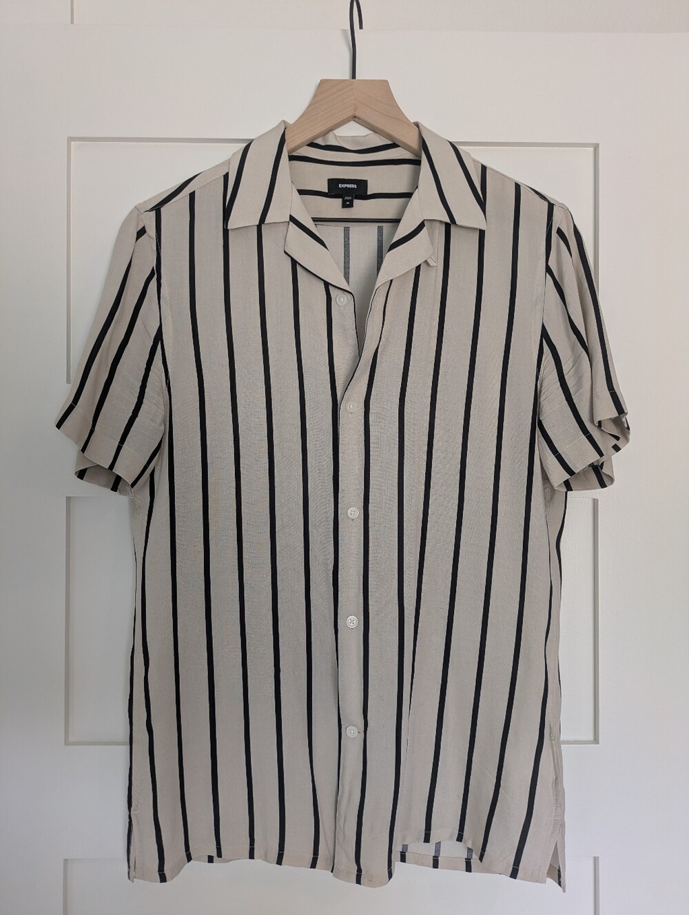 Men's Express Striped Button Up Shirt, Size XS